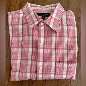 Banana Republic Men's Red Plaid Oxford, size large